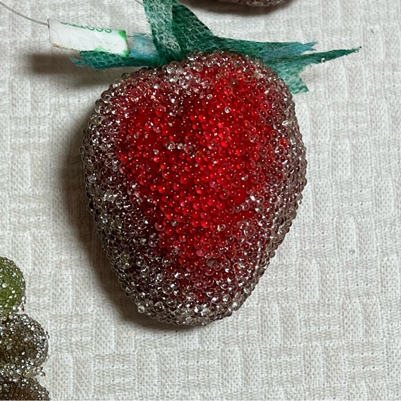 Vintage sugared faux fake fruit Pears Strawberries Grapes - Picture 6 of 13